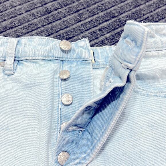 FREE PEOPLE We The Free Going Rogue Asymmetric Denim Skirt Washed Denim Size 27 - Picture 11 of 13